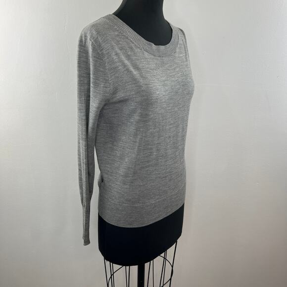 NEW J.CREW Gray Crewneck Wrapped Back Merino Wool Pullover Sweater Size XS - Picture 5 of 12